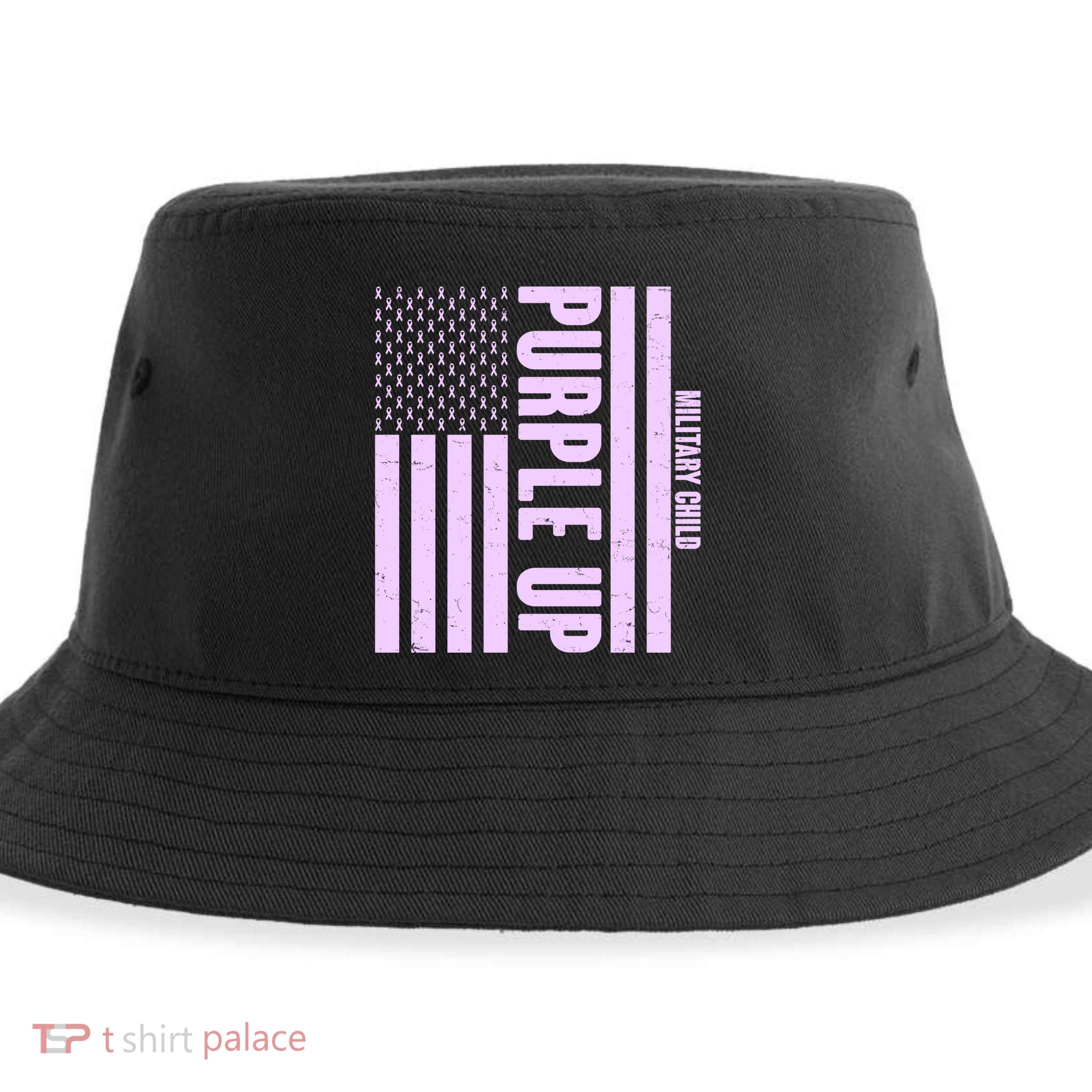 Cool Purple USA American Flag Sustainable Bucket Hat