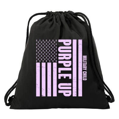 Cool Purple USA American Flag Drawstring Bag