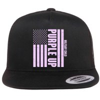 Cool Purple USA American Flag Flat Bill Trucker Hat