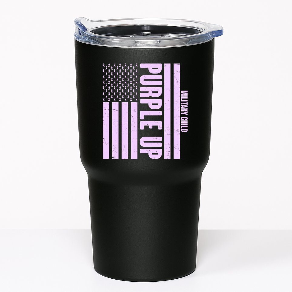 Cool Purple USA American Flag Tumbler