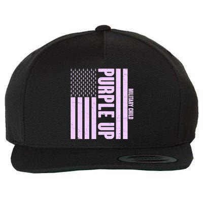 Cool Purple USA American Flag Wool Snapback Cap