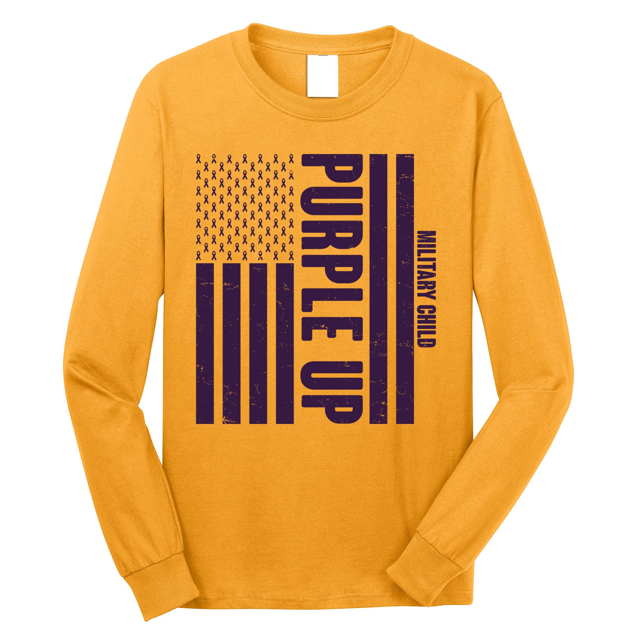 Cool Purple USA American Flag Long Sleeve Shirt