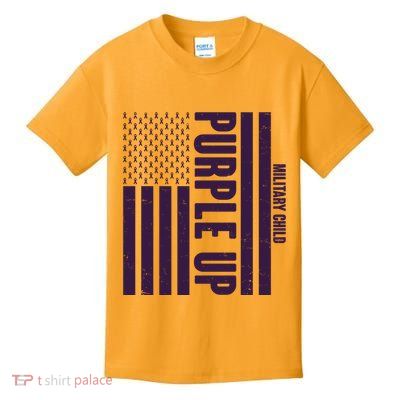 Cool Purple USA American Flag Kids T-Shirt