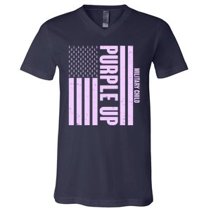 Cool Purple USA American Flag V-Neck T-Shirt