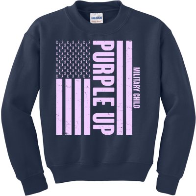 Cool Purple USA American Flag Kids Sweatshirt