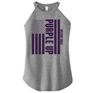 Cool Purple USA American Flag Women's Perfect Tri Rocker Tank