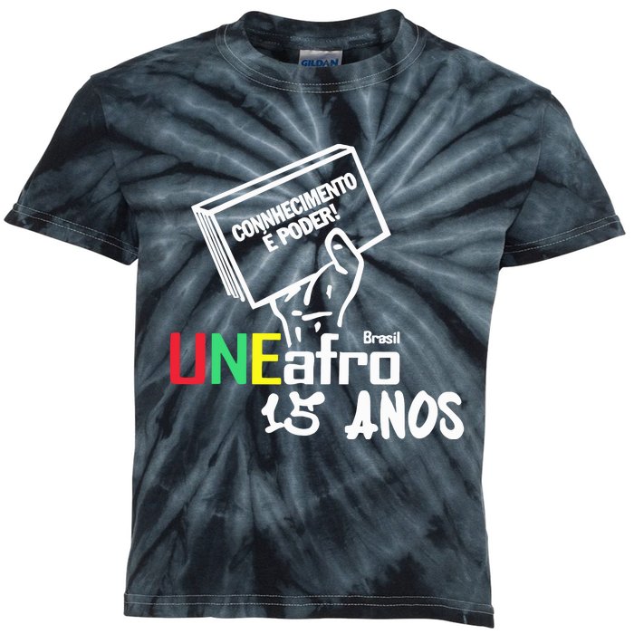 Conhecimento é Poder Uneafro 15 Anos Kids Tie-Dye T-Shirt