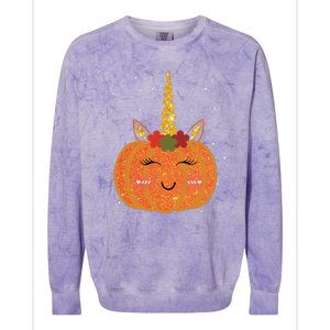 Cute Pumpkin Unicorn Halloween Colorblast Crewneck Sweatshirt