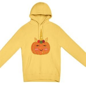 Cute Pumpkin Unicorn Halloween Premium Pullover Hoodie