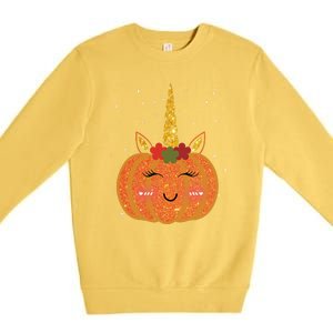 Cute Pumpkin Unicorn Halloween Premium Crewneck Sweatshirt