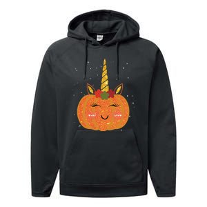 Cute Pumpkin Unicorn Halloween Performance Fleece Hoodie