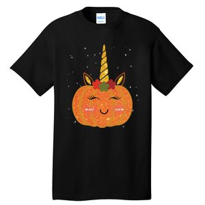 Cute Pumpkin Unicorn Halloween Tall T-Shirt