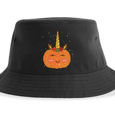 Cute Pumpkin Unicorn Halloween Sustainable Bucket Hat