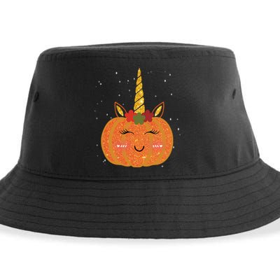 Cute Pumpkin Unicorn Halloween Sustainable Bucket Hat