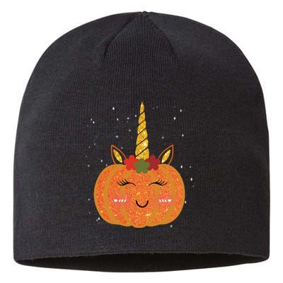 Cute Pumpkin Unicorn Halloween Sustainable Beanie