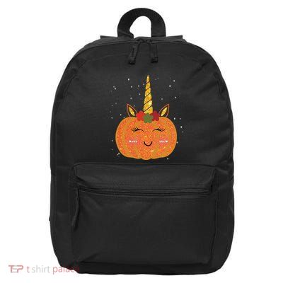 Cute Pumpkin Unicorn Halloween 16 in Basic Backpack