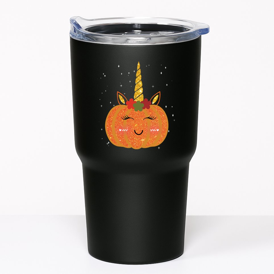 Cute Pumpkin Unicorn Halloween Tumbler
