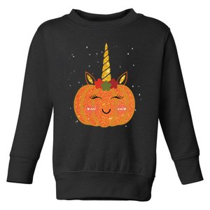 Cute Pumpkin Unicorn Halloween Toddler Sweatshirt