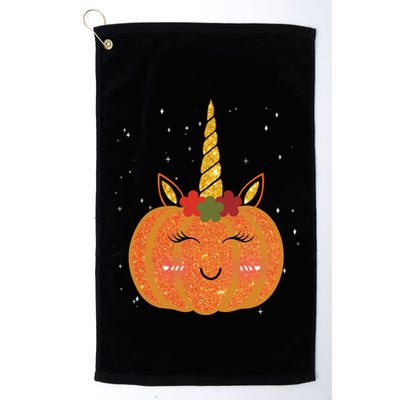 Cute Pumpkin Unicorn Halloween Golf Towel