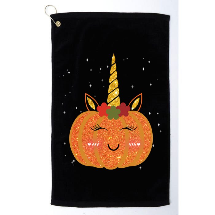 Cute Pumpkin Unicorn Halloween Golf Towel