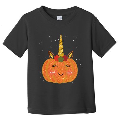 Cute Pumpkin Unicorn Halloween Toddler T-Shirt