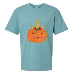 Cute Pumpkin Unicorn Halloween Sueded Cloud Jersey T-Shirt