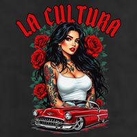 Chola Pin Up Chicano Mexican Latina Car Show Cinco De Mayo 7 Panel Mesh Trucker Snapback Hat