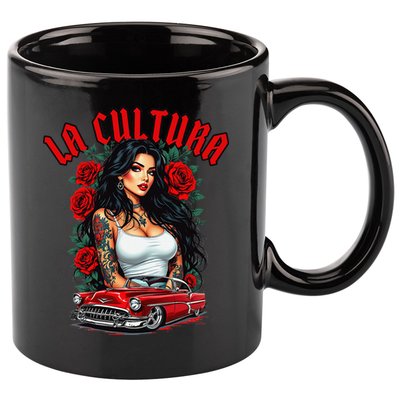 Chola Pin Up Chicano Mexican Latina Car Show Cinco De Mayo 11oz C Handle Ceramic Mug