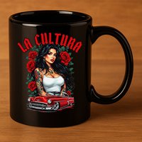 Chola Pin Up Chicano Mexican Latina Car Show Cinco De Mayo 11oz C Handle Ceramic Mug