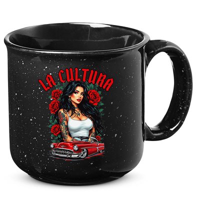Chola Pin Up Chicano Mexican Latina Car Show Cinco De Mayo 15oz Campfire Ceramic Mug