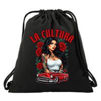 Chola Pin Up Chicano Mexican Latina Car Show Cinco De Mayo Drawstring Bag