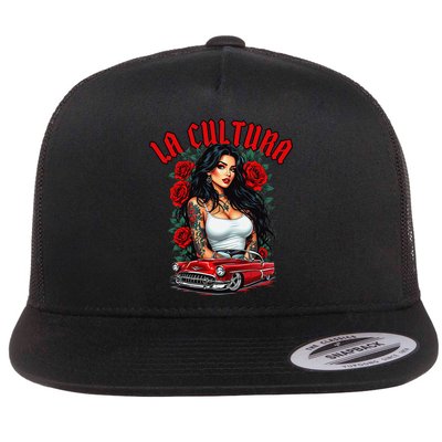 Chola Pin Up Chicano Mexican Latina Car Show Cinco De Mayo Flat Bill Trucker Hat