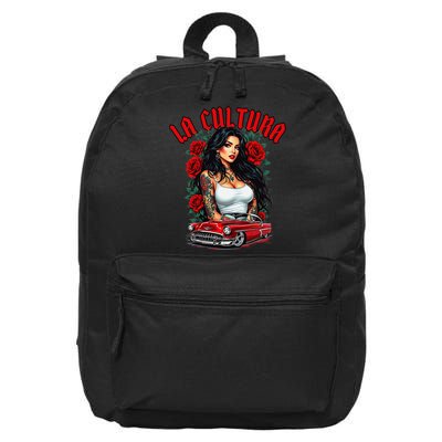 Chola Pin Up Chicano Mexican Latina Car Show Cinco De Mayo 16 in Basic Backpack