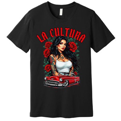 Chola Pin Up Chicano Mexican Latina Car Show Cinco De Mayo Premium T-Shirt