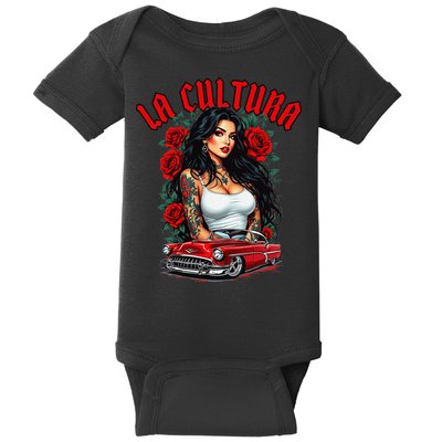 Chola Pin Up Chicano Mexican Latina Car Show Cinco De Mayo Baby Bodysuit