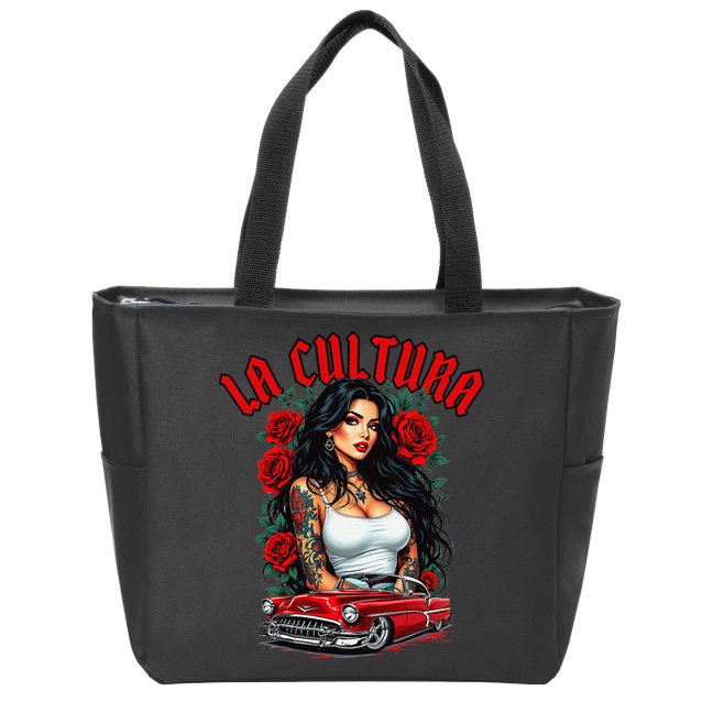 Chola Pin Up Chicano Mexican Latina Car Show Cinco De Mayo Zip Tote Bag