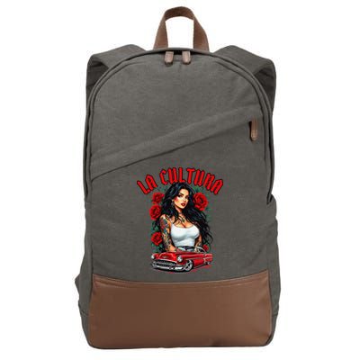 Chola Pin Up Chicano Mexican Latina Car Show Cinco De Mayo Cotton Canvas Backpack