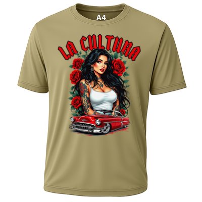 Chola Pin Up Chicano Mexican Latina Car Show Cinco De Mayo Cooling Performance Crew T-Shirt