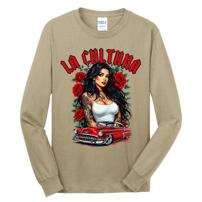 Chola Pin Up Chicano Mexican Latina Car Show Cinco De Mayo Tall Long Sleeve T-Shirt
