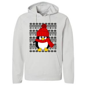 Cute Penguin Ugly Christmas Sweater Xmas Gift Performance Fleece Hoodie