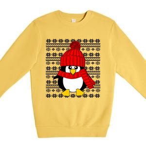 Cute Penguin Ugly Christmas Sweater Xmas Gift Premium Crewneck Sweatshirt