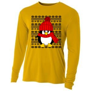 Cute Penguin Ugly Christmas Sweater Xmas Gift Cooling Performance Long Sleeve Crew