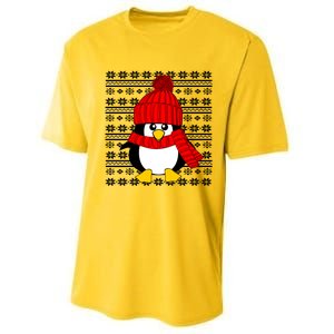 Cute Penguin Ugly Christmas Sweater Xmas Gift Performance Sprint T-Shirt