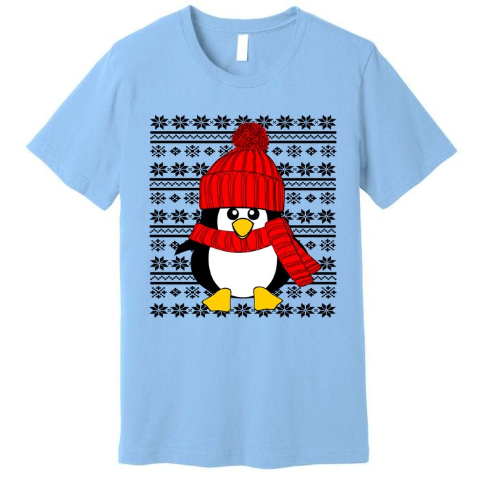 Cute Penguin Ugly Christmas Sweater Xmas Gift Premium T-Shirt