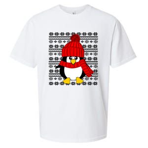 Cute Penguin Ugly Christmas Sweater Xmas Gift Sueded Cloud Jersey T-Shirt