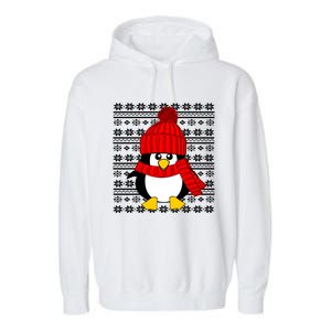 Cute Penguin Ugly Christmas Sweater Xmas Gift Garment-Dyed Fleece Hoodie