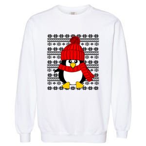 Cute Penguin Ugly Christmas Sweater Xmas Gift Garment-Dyed Sweatshirt