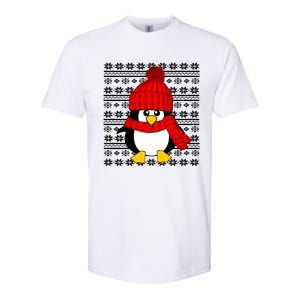 Cute Penguin Ugly Christmas Sweater Xmas Gift Softstyle CVC T-Shirt