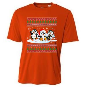 Cute Penguin Ugly Christmas Sweater Xmas Light Penguin Lover Gift Cooling Performance Crew T-Shirt