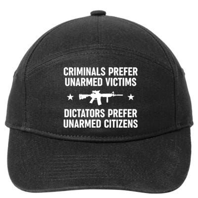 Criminals Prefer Unarmed Victims 7-Panel Snapback Hat